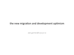 t he new migration and development optimism