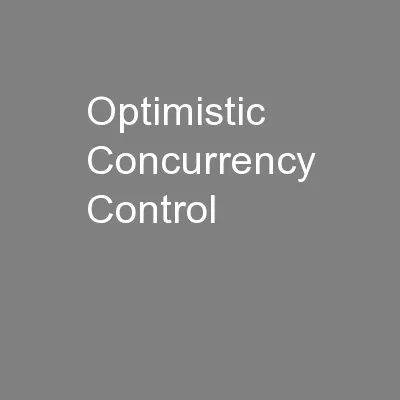 Optimistic Concurrency Control