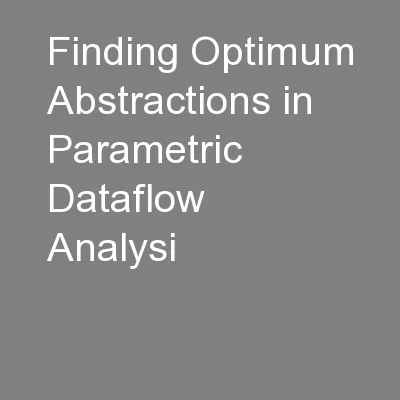 Finding Optimum Abstractions in Parametric Dataflow Analysi