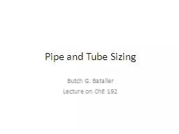 Pipe and Tube Sizing
