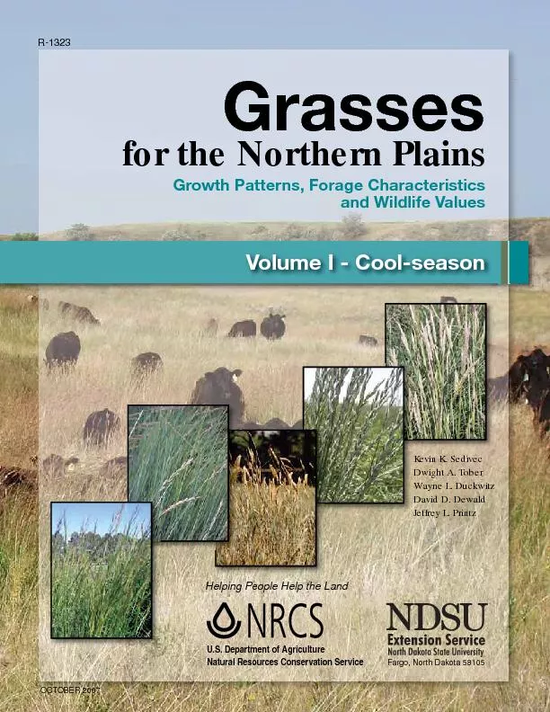 for the Northern Plains Growth Patterns, Forage Characteristics and Wi