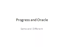 Progress and Oracle