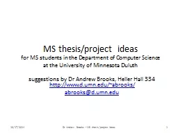 MS thesis/project ideas