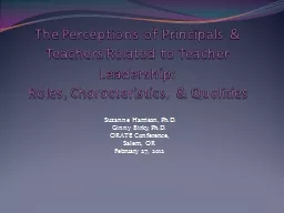 The Perceptions of Principals & Teachers Related to T