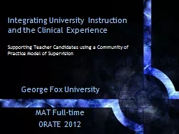 Integrating University Instruction and the Clinical Experie