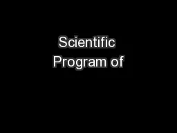 Scientific Program of