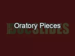 Oratory Pieces