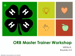 ORB Master Trainer Workshop