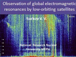 Observation of global electromagnetic resonances by low-orb