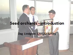 Seed orchards - introduction