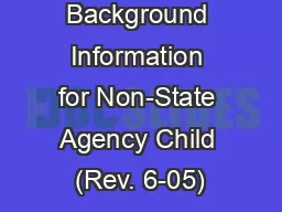 Form 413 Background Information for Non-State Agency Child (Rev. 6-05)