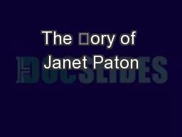 The Ԇory of Janet Paton