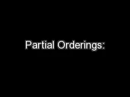 Partial Orderings: