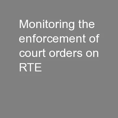 monitoring the enforcement of court orders on RTE