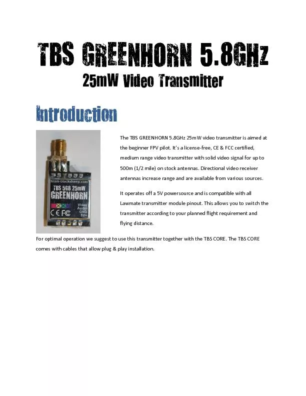 TBS GREENHORN 5.8GHz