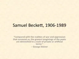 Samuel Beckett, 1906-1989