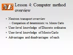Lesson 4: Computer method overview