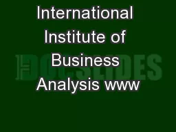 International Institute of Business Analysis www