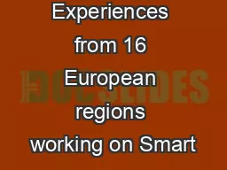 Experiences from 16 European regions working on Smart