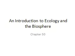 An Introduction to Ecology and the Biosphere