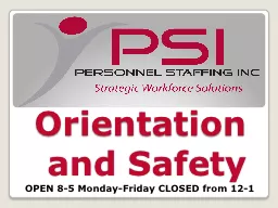 Orientation and Safety