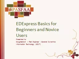 EDExpress Basics for Beginners and Novice Users