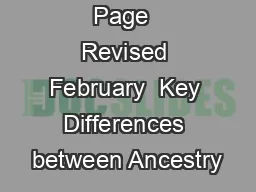 Page  Revised February  Key Differences between Ancestry
