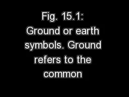 Fig. 15.1: Ground or earth symbols. Ground refers to the common 