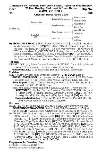 Consigned by Trackside Farm (Tom Evans),Agent for Fred Bradley,William