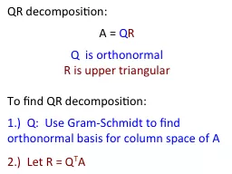 QR decomposition: