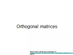 Orthogonal matrices
