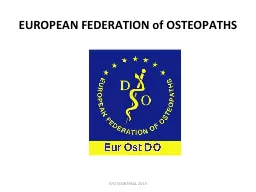 EUROPEAN FEDERATION of OSTEOPATHS