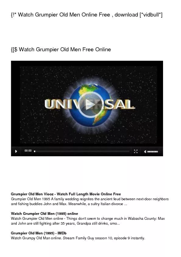{!* Watch Grumpier Old Men Online Free , download [*vidbull*]       {[