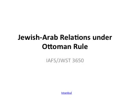 Jewish-Arab Relations under Ottoman Rule
