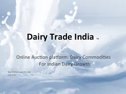 Online Auction platform: Dairy Commodities
