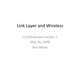 Link Layer and Wireless