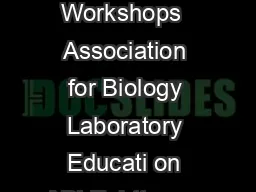 Volume  Mini Workshops  Association for Biology Laboratory Educati on ABLE  httpwww