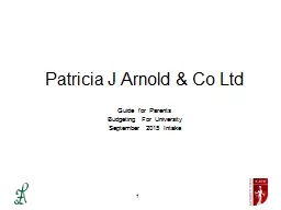 1 Patricia J Arnold & Co Ltd