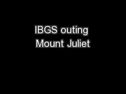 IBGS outing Mount Juliet