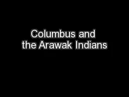 Columbus and the Arawak Indians