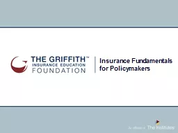 Insurance Fundamentals for Policymakers