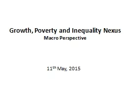 Growth, Poverty and Inequality