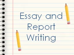 Essay and Report Writing