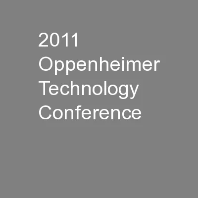 2011 Oppenheimer Technology Conference