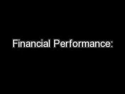 Financial Performance: