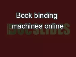 Book binding machines online