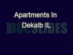Apartments In Dekalb IL