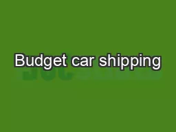 Budget car shipping