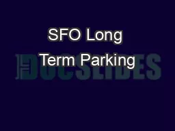 SFO Long Term Parking