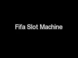 Fifa Slot Machine